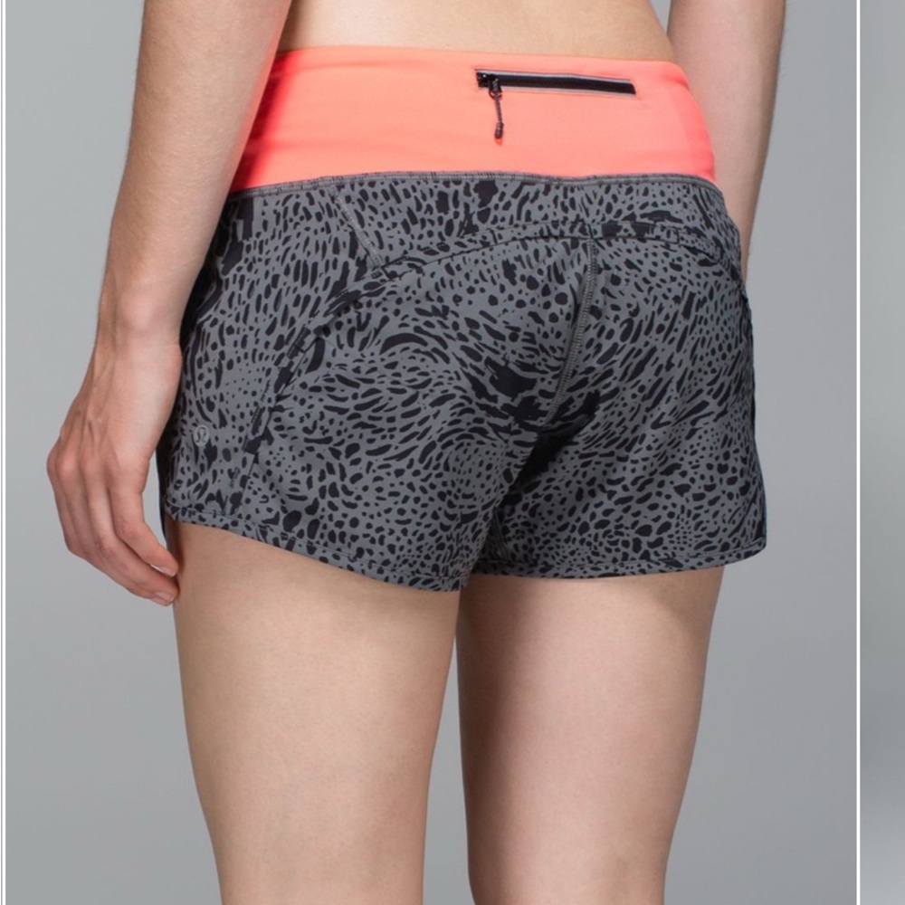 Lululemon  Women's Black and Pink Athletic Run Times Shorts size 8